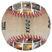 6枚の素朴フォトコラージュのプレイヤー番号チーム名 ソフトボール (裏面)