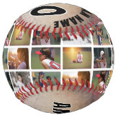 6枚の素朴フォトコラージュのプレイヤー番号チーム名 ソフトボール (正面)