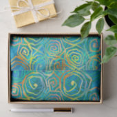 6枚の芸術的なくるくる模様のティシュペーパー 薄葉紙 (ギフト)