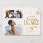 6枚の金ゴールドグリッター初めてのクリスマス 婚約した シーズンカード (正面)