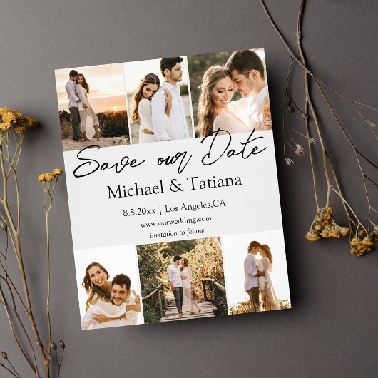 6枚エレガントの写真をコラージュ結婚の チラシ