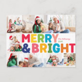 6枚カラフルの写メリー真で明るい年 シーズンポストカード (正面)