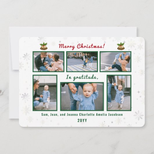 6枚コラージュ文字かわいいエレガントパーソナライズされた シーズンカード (正面)