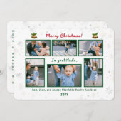 6枚コラージュ文字かわいいエレガントパーソナライズされた シーズンカード (正面/裏面)