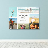 6枚パーソナライズされたのフォトファミリーメモリーコラージュ キャンバスプリント (インサイチュ (ウッドフロア))