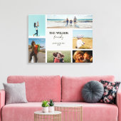 6枚パーソナライズされたのフォトファミリーメモリーコラージュ キャンバスプリント (インサイチュ (リビング))