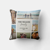 6枚パーソナライズされたのフォトファミリーメモリーコラージュ クッション (裏面)