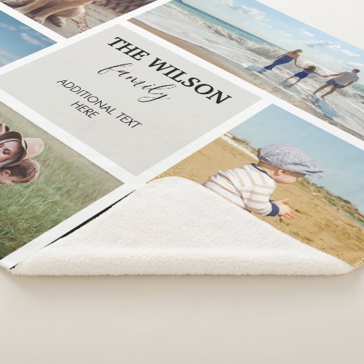 6枚パーソナライズされたのフォトファミリーメモリーコラージュ シェルパブランケット (3/4)