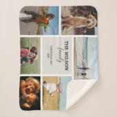 6枚パーソナライズされたのフォトファミリーメモリーコラージュ シェルパブランケット (正面)