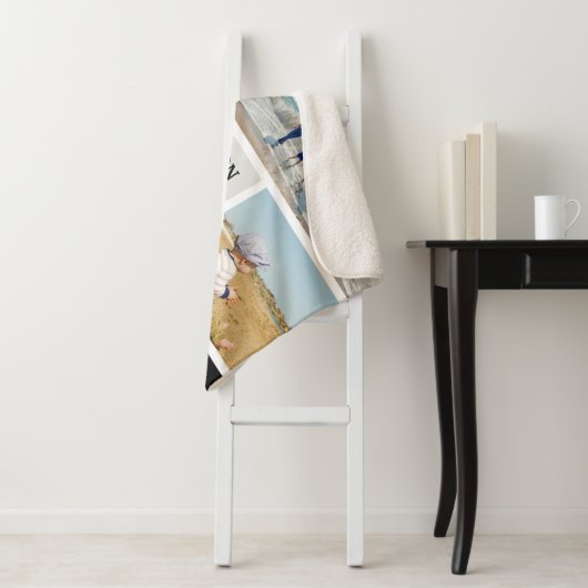 6枚パーソナライズされたのフォトファミリーメモリーコラージュ シェルパブランケット (インサイチュ)