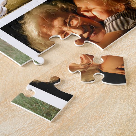 6枚パーソナライズされたのフォトファミリーメモリーコラージュ ジグソーパズル (側面)
