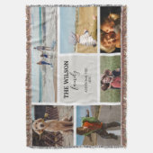 6枚パーソナライズされたのフォトファミリーメモリーコラージュ スローブランケット (正面縦)