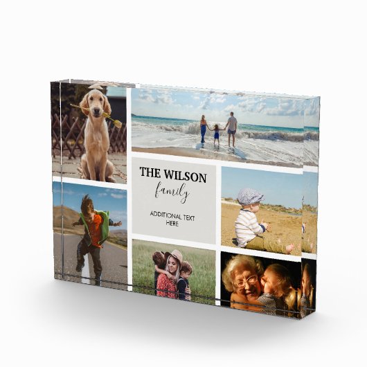 6枚パーソナライズされたのフォトファミリーメモリーコラージュ フォトブロック (右)