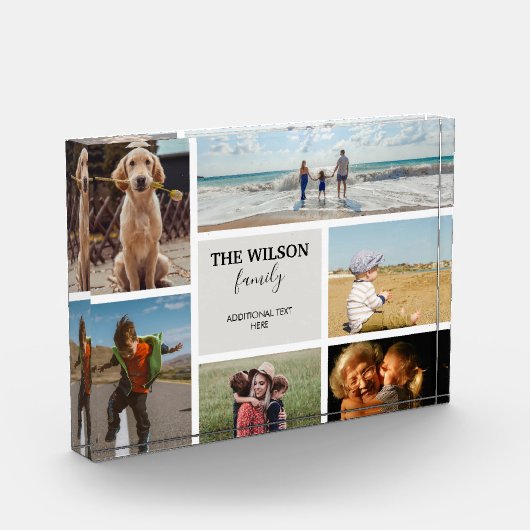 6枚パーソナライズされたのフォトファミリーメモリーコラージュ フォトブロック (左)