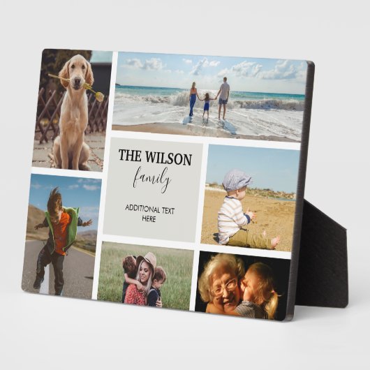 6枚パーソナライズされたのフォトファミリーメモリーコラージュ フォトプラーク (側面)