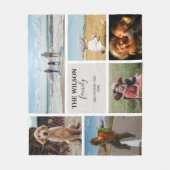 6枚パーソナライズされたのフォトファミリーメモリーコラージュ フリースブランケット (正面)