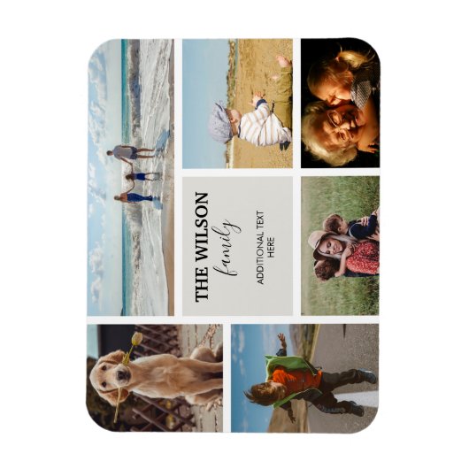 6枚パーソナライズされたのフォトファミリーメモリーコラージュ マグネット (縦)