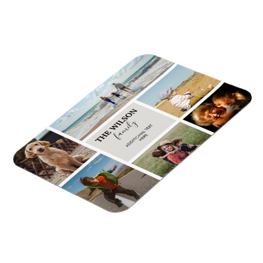 6枚パーソナライズされたのフォトファミリーメモリーコラージュ マグネット (左側)