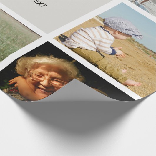 6枚パーソナライズされたのフォトファミリーメモリーコラージュ ラッピングペーパー (角)