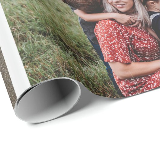 6枚パーソナライズされたのフォトファミリーメモリーコラージュ ラッピングペーパー (ロールコーナー)