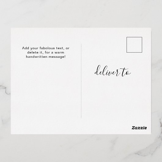 6枚パーソナライズされたの写真コラージュ書道 箔シーズンポストカード (裏面)