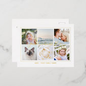 6枚パーソナライズされたの写真コラージュ書道 箔シーズンポストカード (正面/裏面)