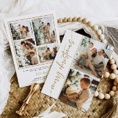 6枚ミニマルのフォトクリスマスカードモダン金ゴールドエレガント シーズンカード