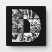6枚ミニマルの写真コラージュ文字D (パパ用) フォトプラーク (正面)