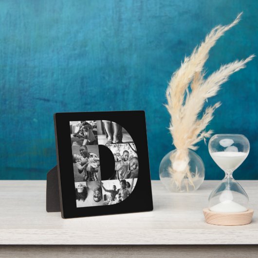 6枚ミニマルの写真コラージュ文字D (パパ用) フォトプラーク (インサイチュ)