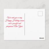 6枚ミニマルコラージュhappy holidays red script ポストカード (裏面)