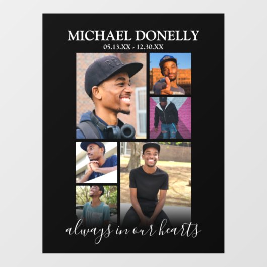 6枚モダンのフォトコラージュ記念館 ウィンドウサイン (シート)