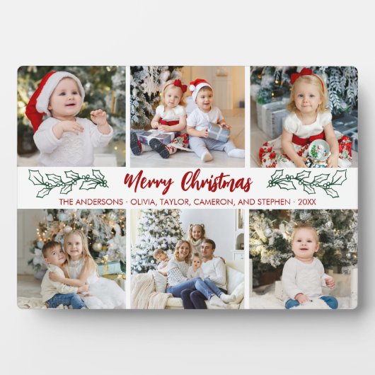 6枚モダンのフォトファミリークリスマススクモダンリプト フォトプラーク (正面)