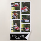 6枚モダンの写真とコラージュ ビーチタオル (正面)