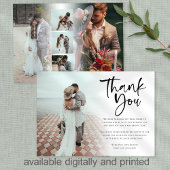 6枚モダンの写真Newlyweds Script結婚's Thank You カード