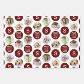 6枚モダン写真ピースラブジョイモノグラムトライカラー ラッピングペーパーシート (正面)