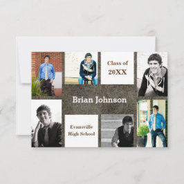 6枚/7枚の写真レザー – 3x5グラッド発表 招待状