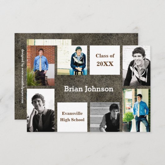 6枚/7枚の写真レザー – 3x5グラッド発表 招待状 (正面/裏面)