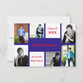 6枚/7枚の写真青/赤 – 3 x 5 Gradの発表 招待状