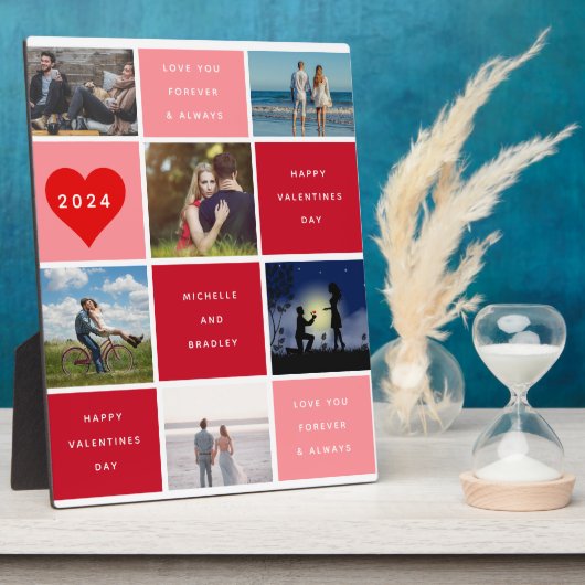 6枚 | Happy Valentines Day Grid Sherpa フォトプラーク (側面)