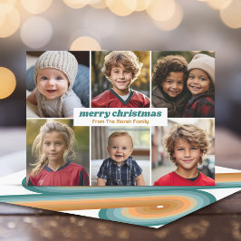 6枚 – Merry Christmasミニマルレトロラインアート シーズンカード