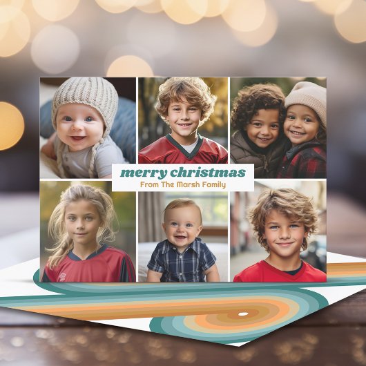 6枚 – Merry Christmasミニマルレトロラインアート シーズンカード