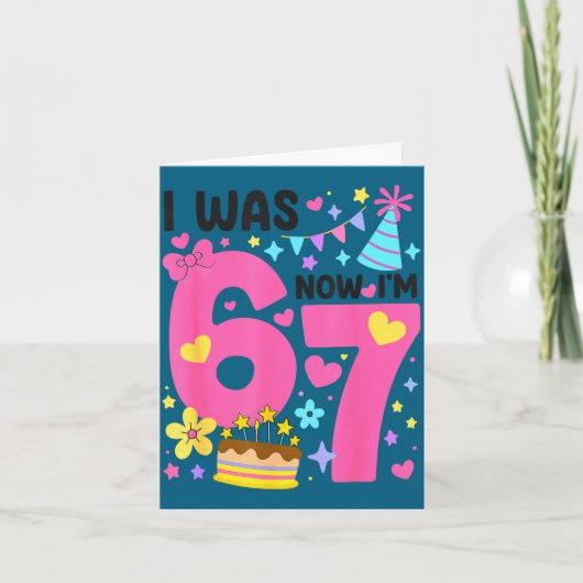 6歳から7歳になりました 誕生日 7歳 おもしろ子供服 カード (正面)