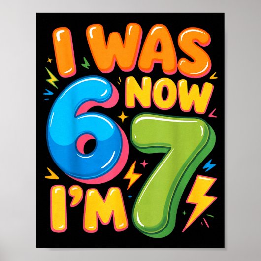 6歳から7歳になりました！7歳の誕生日おめでとう少年少女 ポスター (正面)