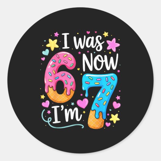 6歳から7歳の誕生日 キッズ 男の子 女の子 ラウンドシール (正面)