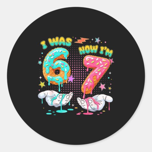 6歳から7歳の誕生日 六 七 67歳 K ラウンドシール (正面)