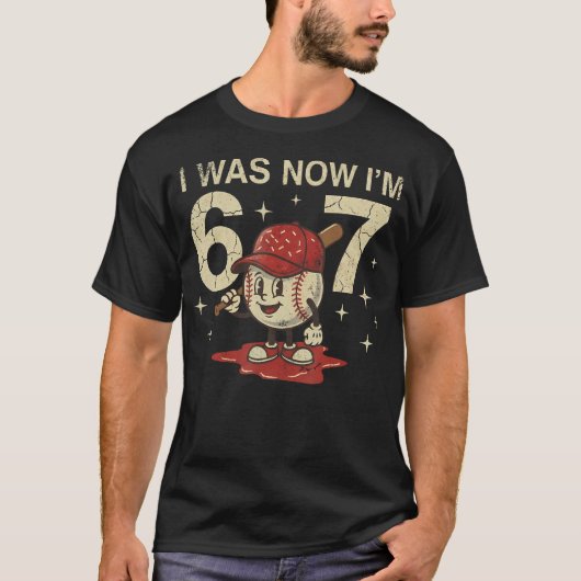 6歳から7歳の誕生日 67 野球 Tシャツ (正面)