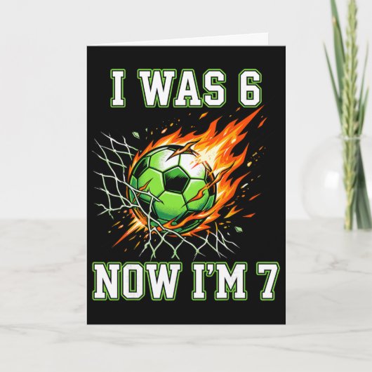 6歳から7歳へ サッカー 誕生日 お祝い フットボール 少年 カード (正面)