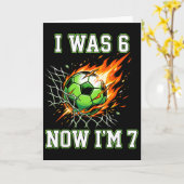 6歳から7歳へ サッカー 誕生日 お祝い フットボール 少年 カード (黄色い花)