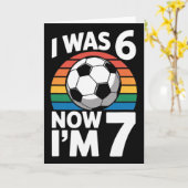 6歳から7歳へ サッカー 誕生日 キッズ プレイヤー カード (黄色い花)