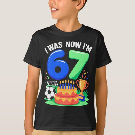 6歳から7歳へ サッカー 67歳 3歳 Tシャツ (正面)